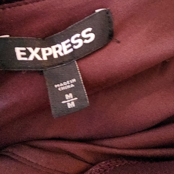 Express Maroon Velvet Mini Dress Size Medium - Picture 3 of 4